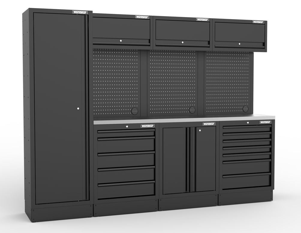 Arredo Officina Workshopitaly MPS 12 inox 2,64mt. Total Black + set 254 utensili Usag