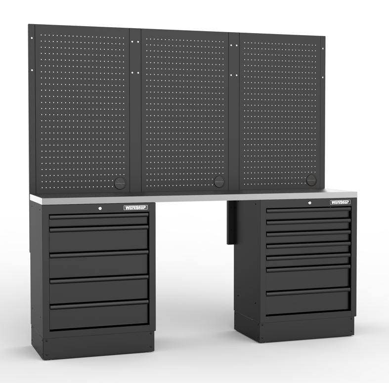 Arredo Officina Workshopitaly MPS 17 inox 2,04 mt. Total Black