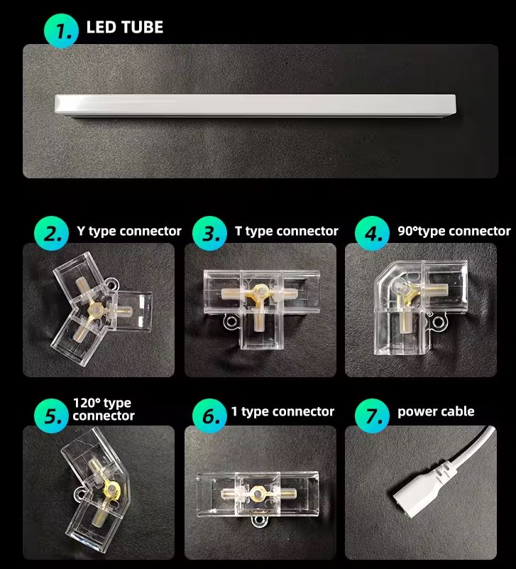 Luci Led Esagonali Car Detailing 2433x4840 con 14 esagoni luce fredda 6000K e telaio luminoso