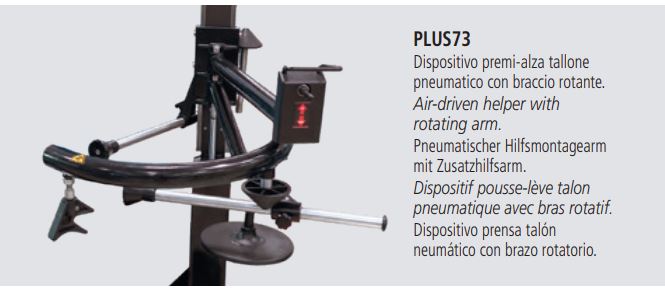 Dispositivo premi-alza tallone pneumatico con braccio rotante Ravaglioli PLUS73 per smontagomme
