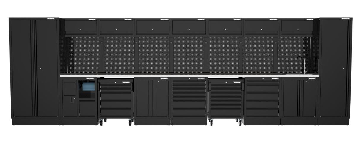 Arredo Officina Workshopitaly MPS 01 inox 6,3mt. Total Black