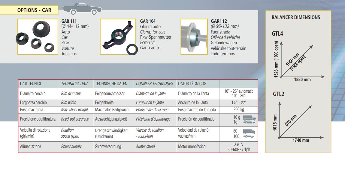 Equilibratrice Ravaglioli per autocarri GTL2.120NRC