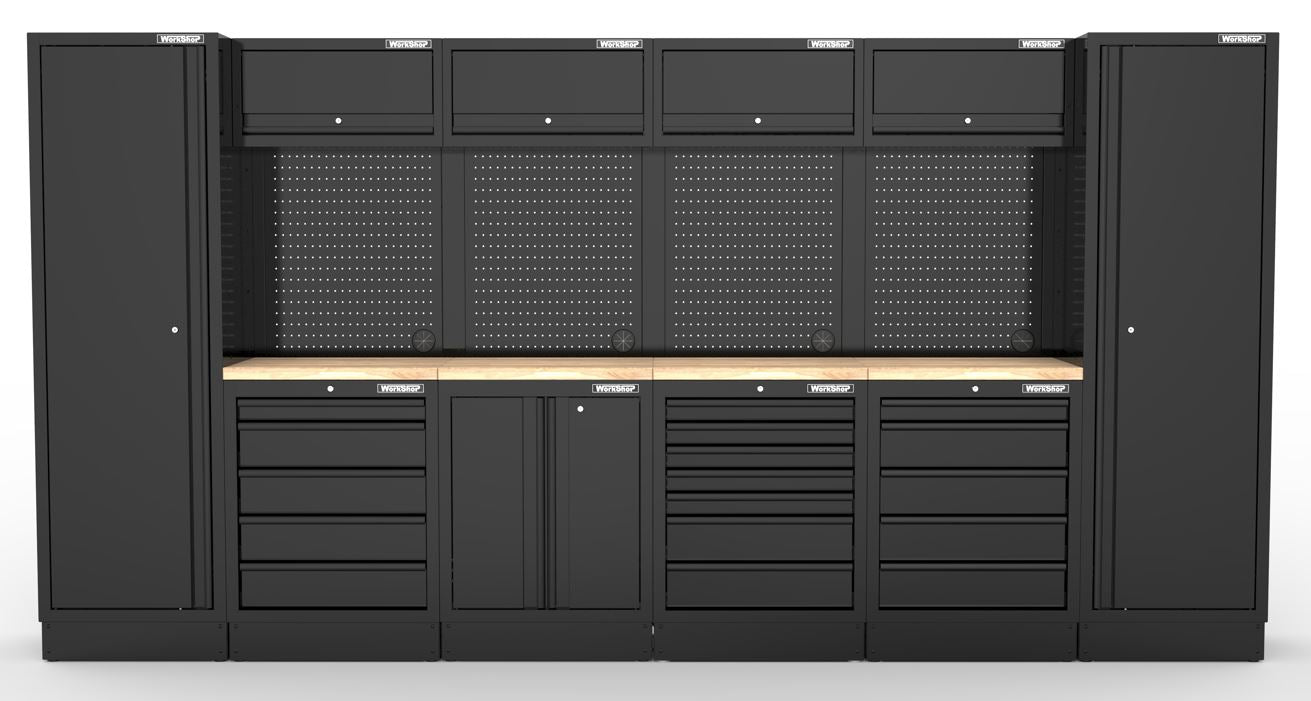 Arredo Officina Workshopitaly MPS 02 legno 3,92mt. Total Black