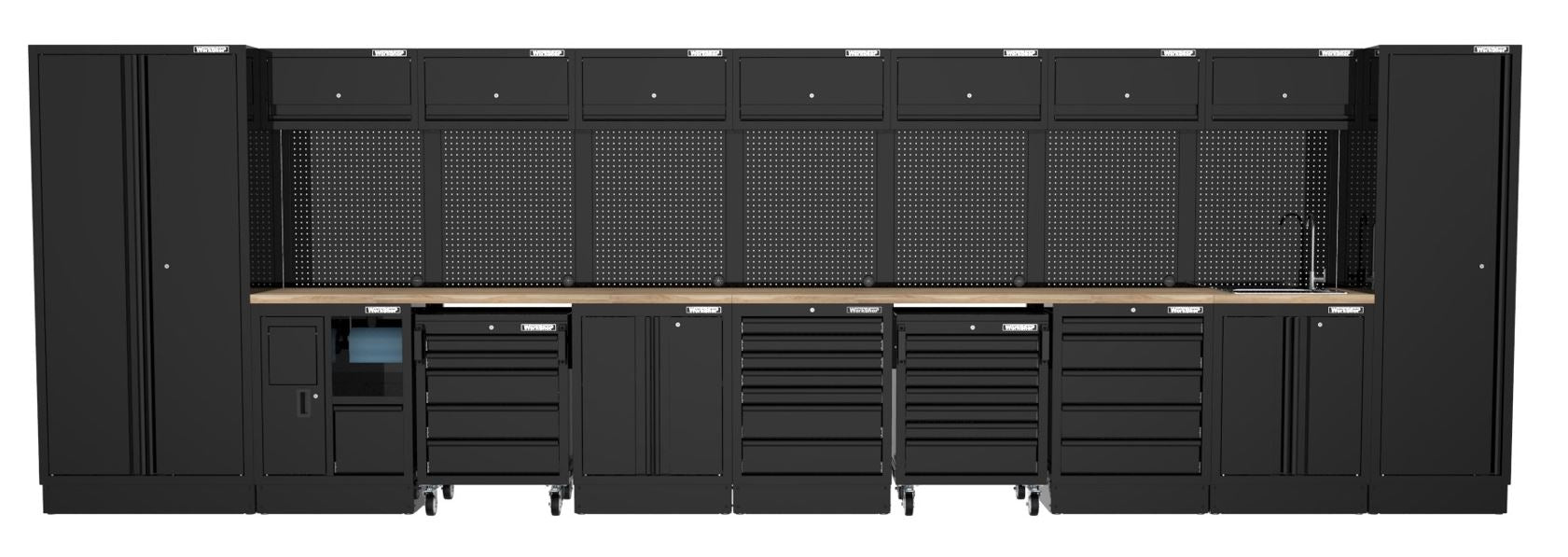 Arredo Officina Workshopitaly MPS 01 legno 6,3mt. Total Black