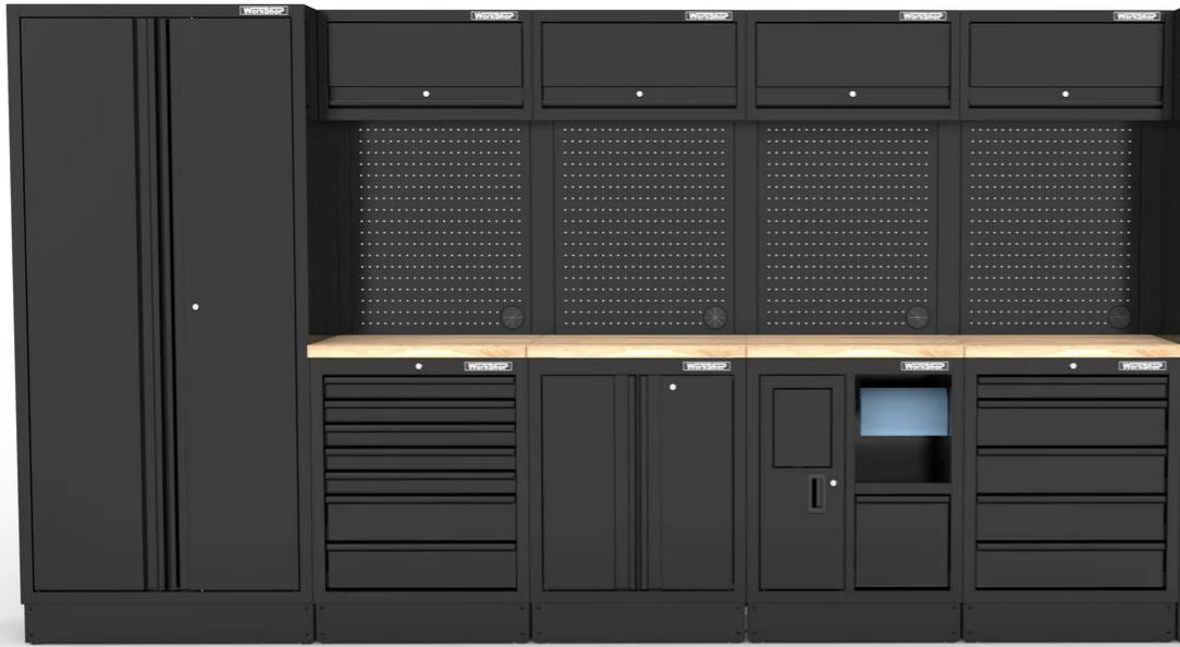 Arredo Officina Workshopitaly MPS 29 legno 3,64 mt. Total Black