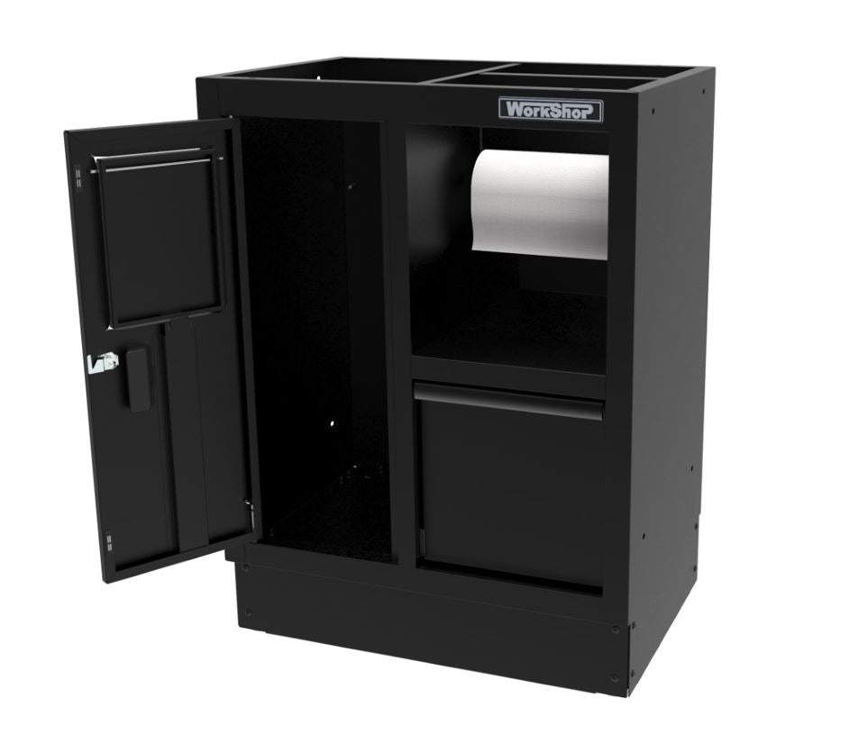 Mobile Officina Service Workshopitaly MPS con cestino e portarotolo Total Black