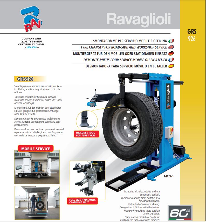 Smontagomme autocarro Ravaglioli GRS926