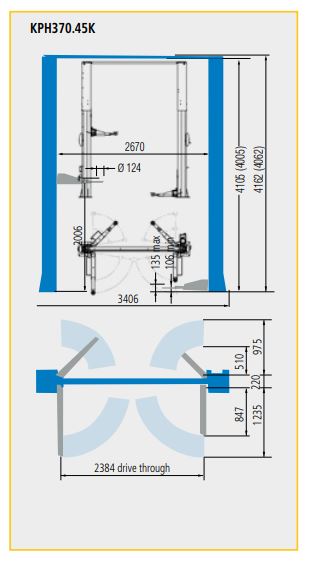 Sollevatore Ravaglioli ELETTROIDRAULICI a 2 colonne KPH 370.45K