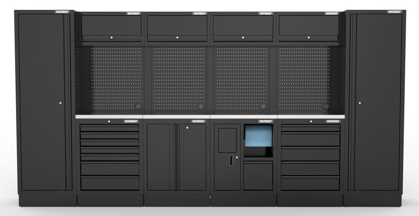 Arredo Officina Workshopitaly MPS 03 inox 3,92 mt. Total Black