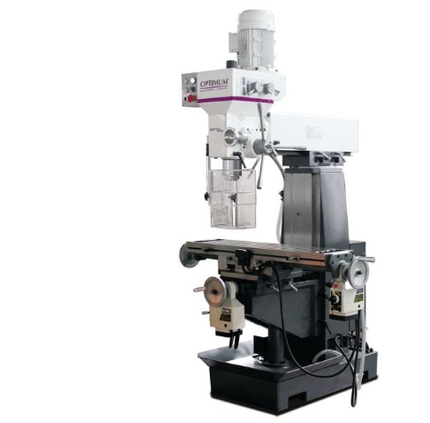 Trapano fresatrice Optimum MH 50E avanzamento motorizzato asse X e Y