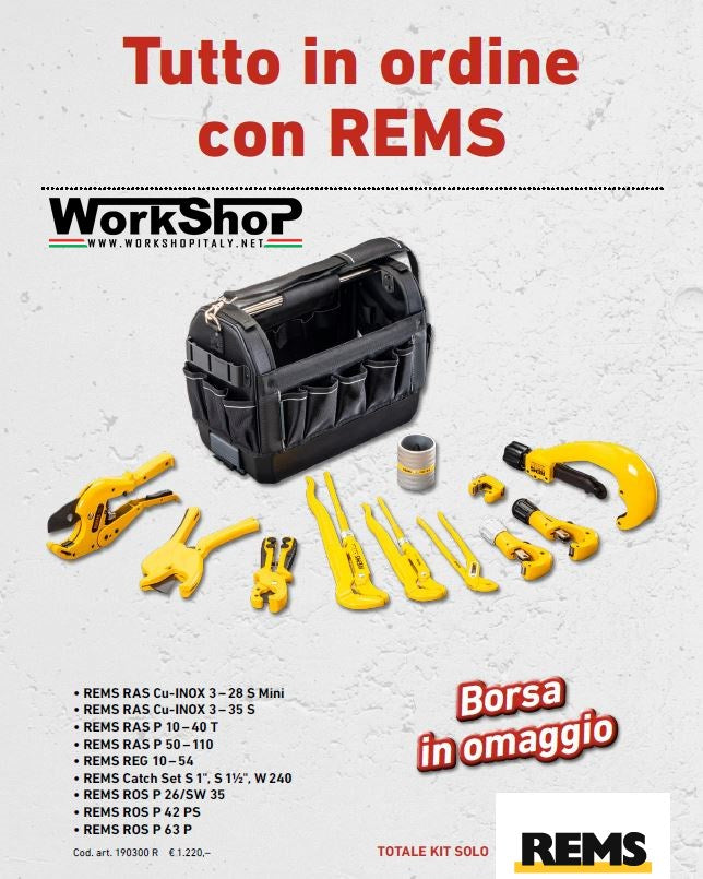 Borsa portattrezzi Rems completa Set Utensili IDRAULICA 190301R