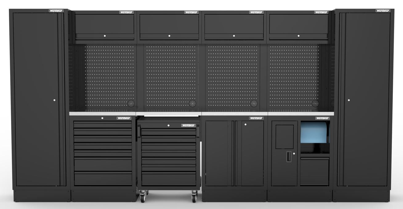 Arredo Officina Workshopitaly MPS 08 inox 3,92 mt. Total Black