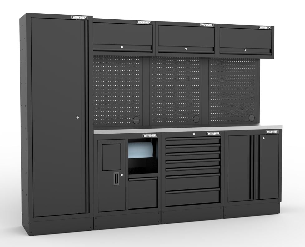 Arredo Officina Workshopitaly MPS 14 inox 2,64mt. Total Black