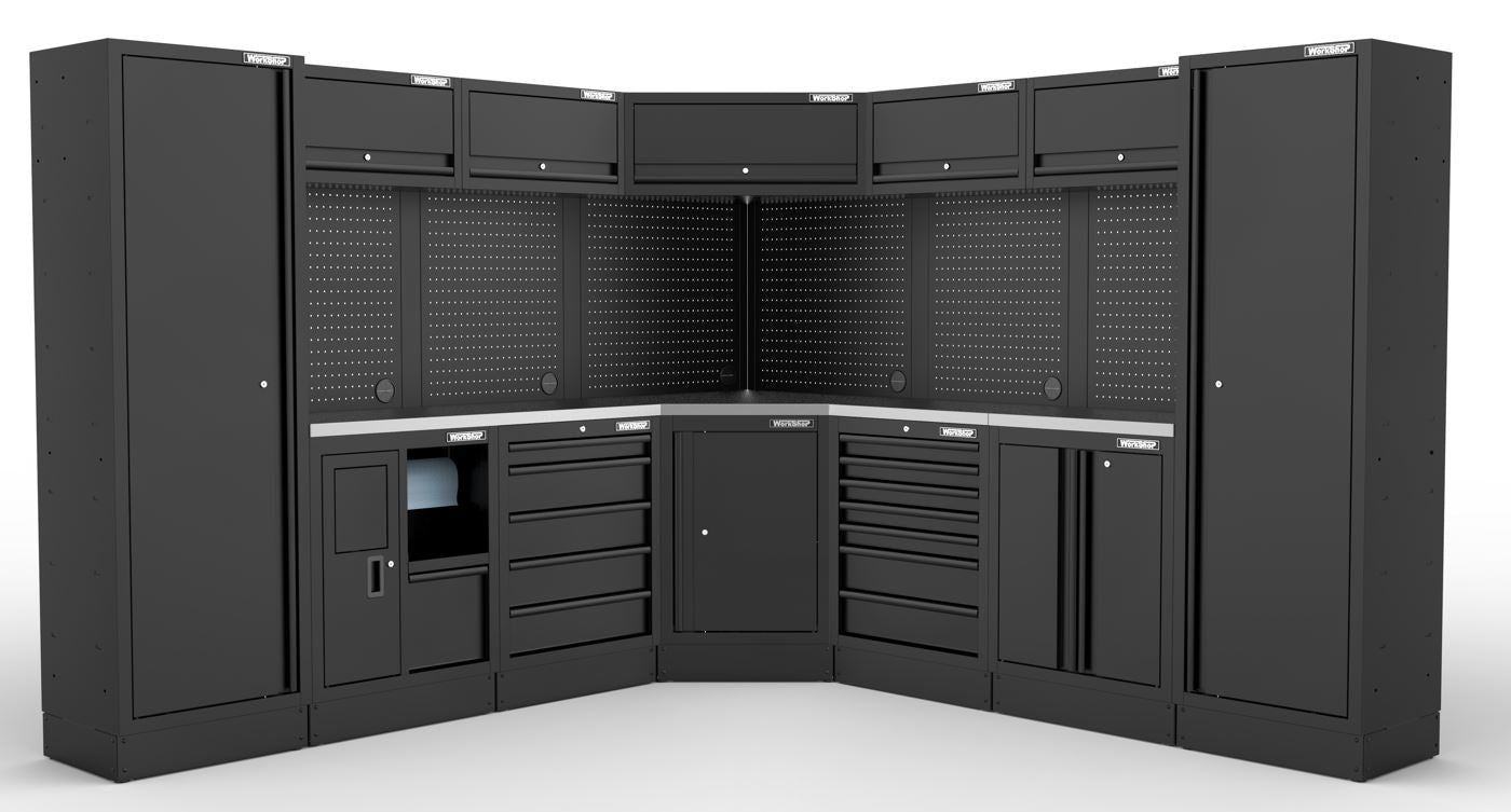 Arredo Officina Workshopitaly MPS 15 inox 2,82mt. x 2,82mt. Total Black