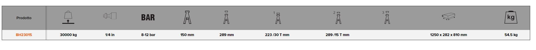 Sollevatore idropneumatico 30/15 t BH23015 Bahco