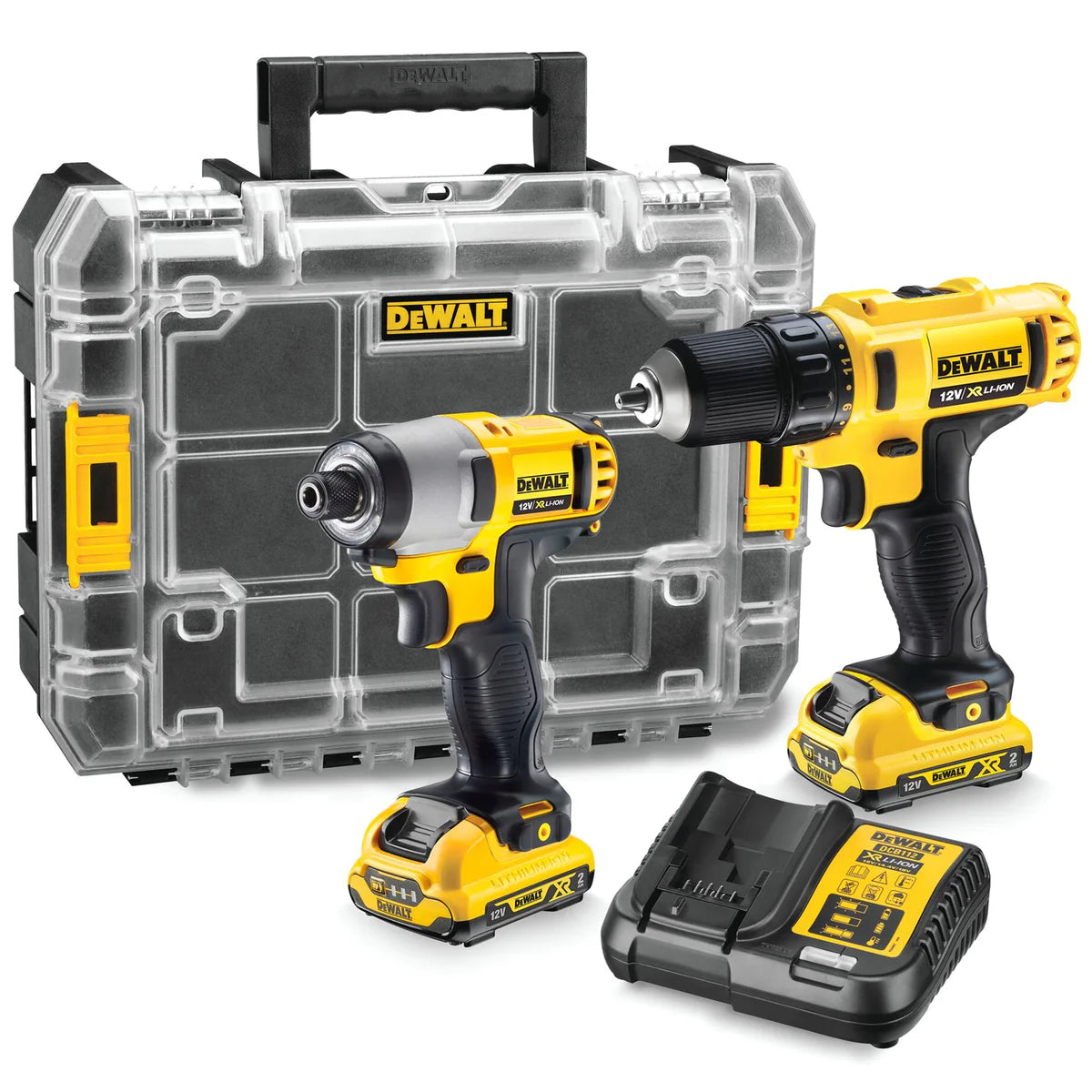 Kit TRAPANO AVVITATORE + AVVITATORE IMPULSI Dewalt DCK211D2T-QW 12V 2Ah