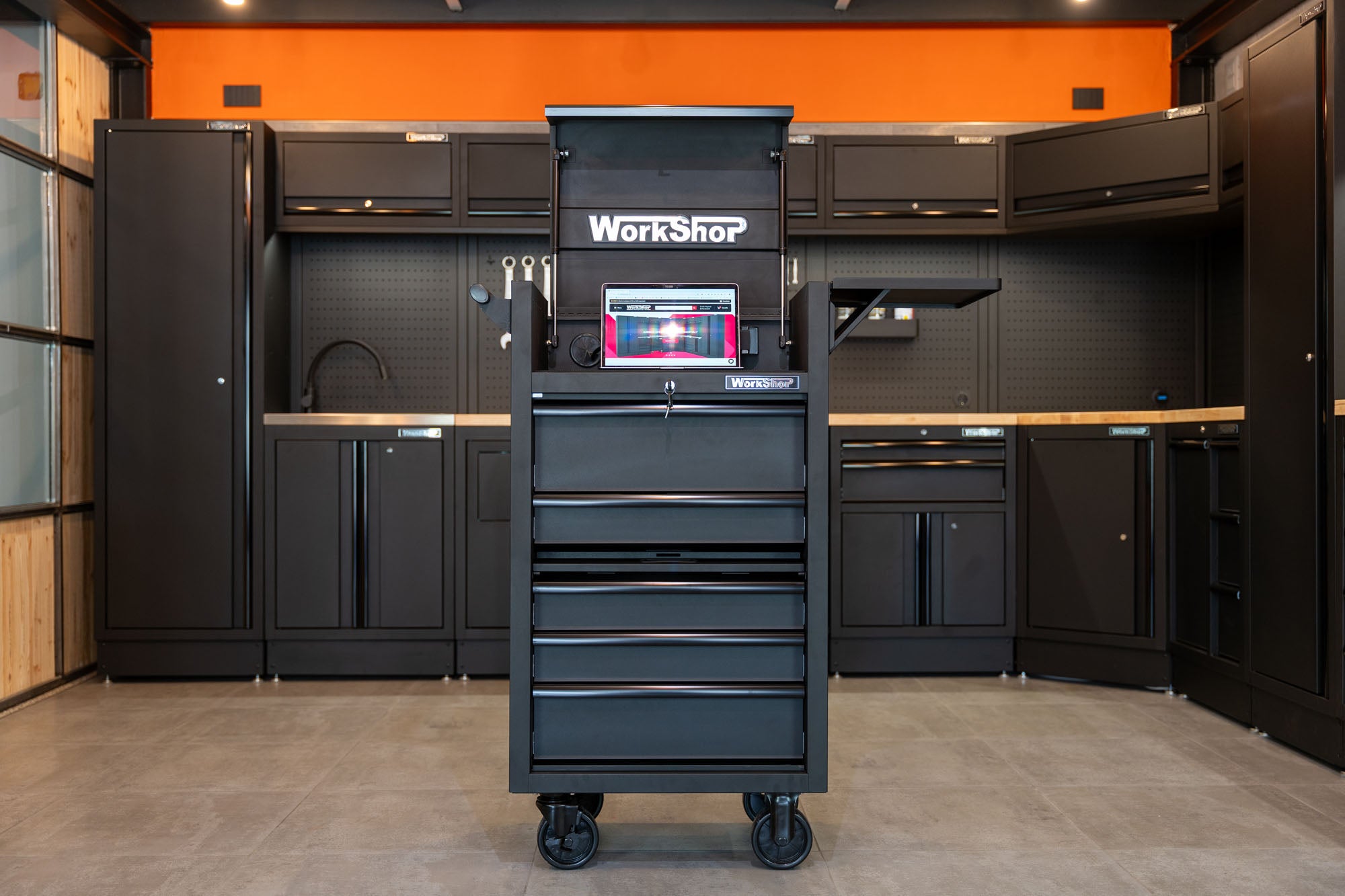 Carrello diagnostica MECCATRONICO 5 cassetti Workshopitaly Total Black