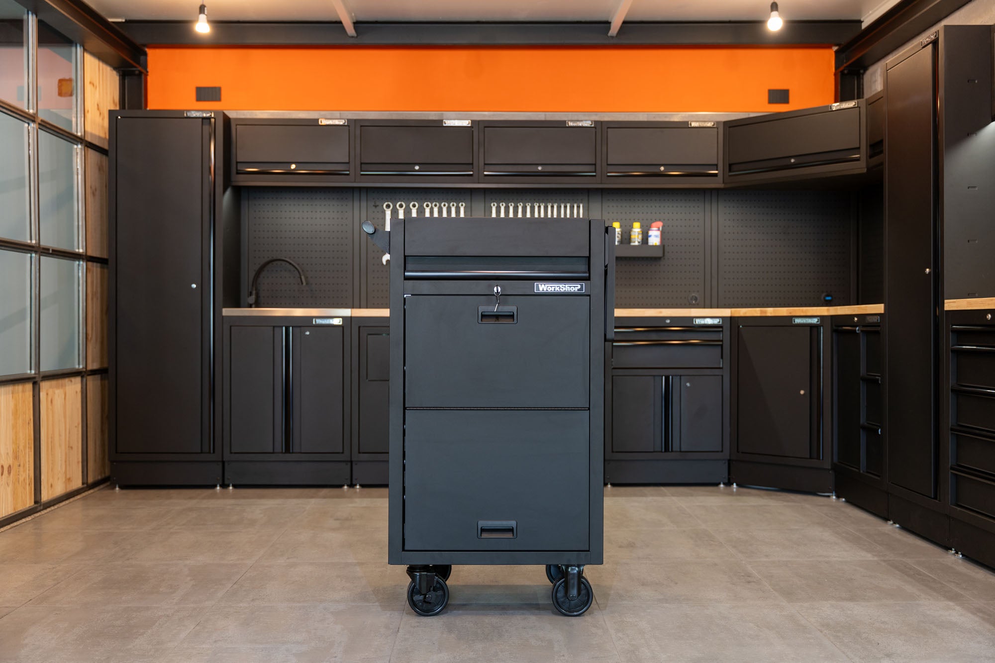 Carrello diagnostica MECCATRONICO 5 cassetti Workshopitaly Total Black