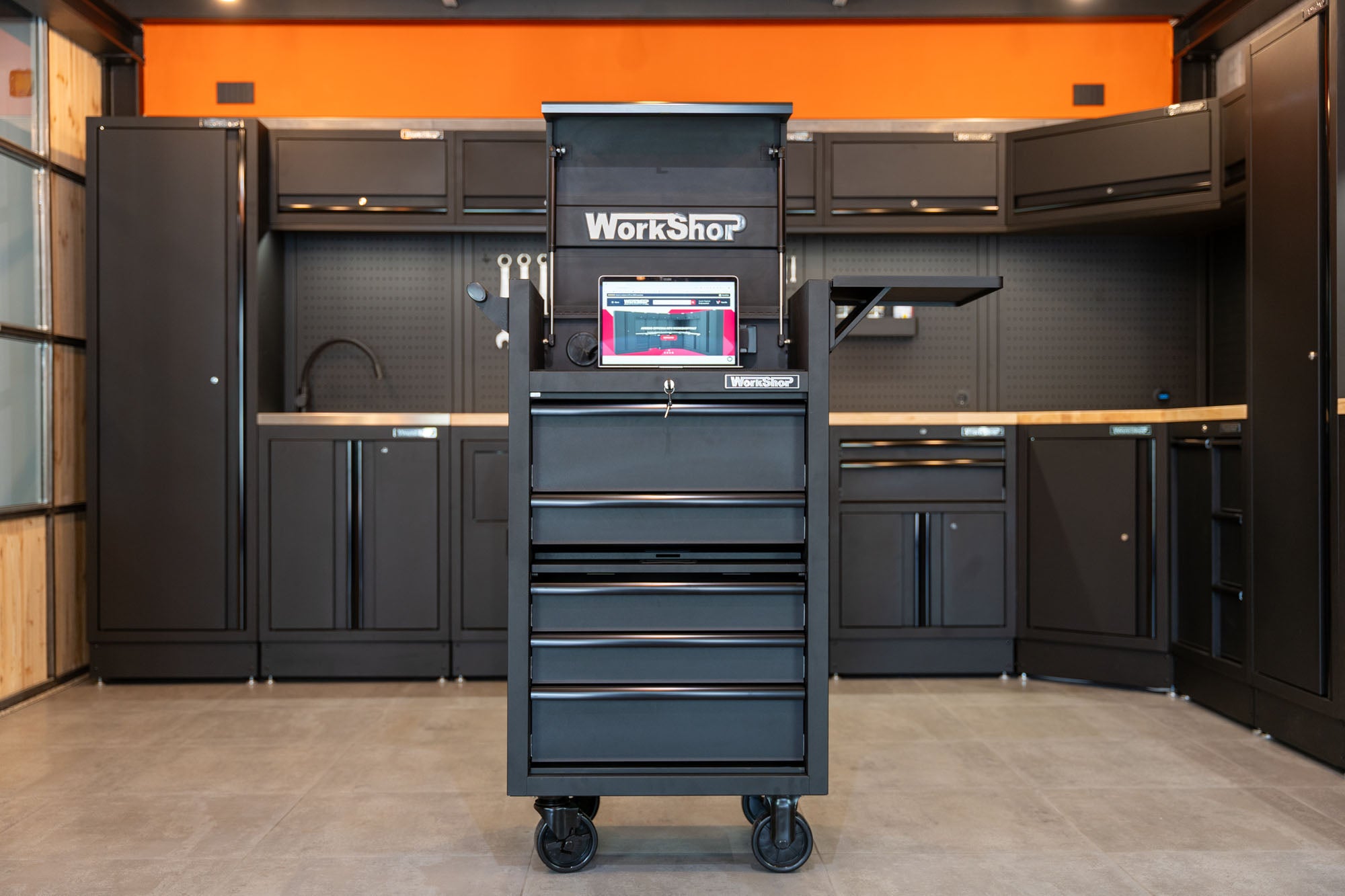 Carrello diagnostica MECCATRONICO 5 cassetti Workshopitaly Total Black