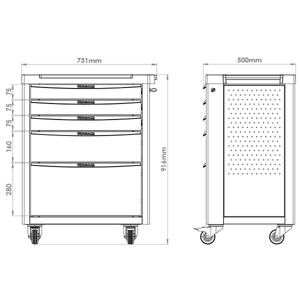Carrello Porta Utensili Fasano Tools FG 100V/5T