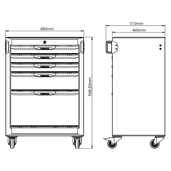 Carrello 5 cassetti Arredo Officina Fasano Tools FG 116V/5G