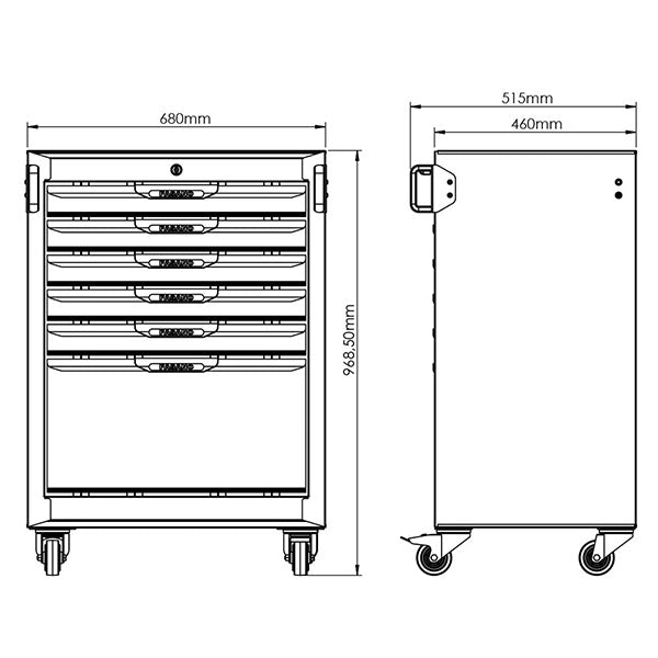 Carrello 6 cassetti Arredo Officina Fasano Tools FG 116V/6G