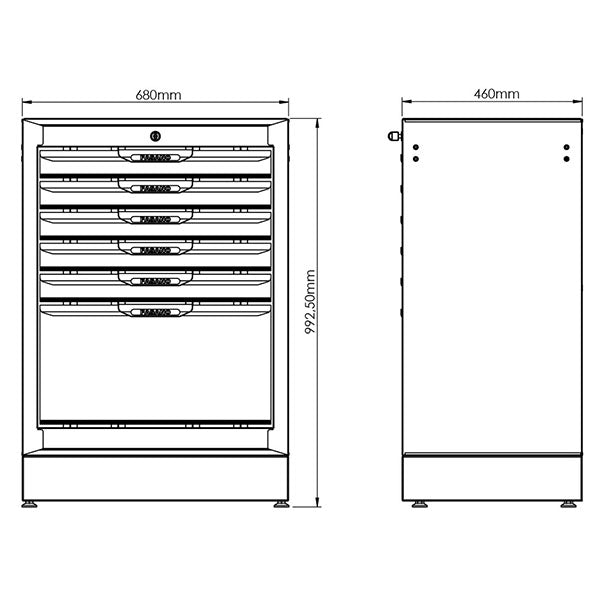 Cassettiera 6 cassetti Arredo Officina Fasano Tools FG 116/68V6