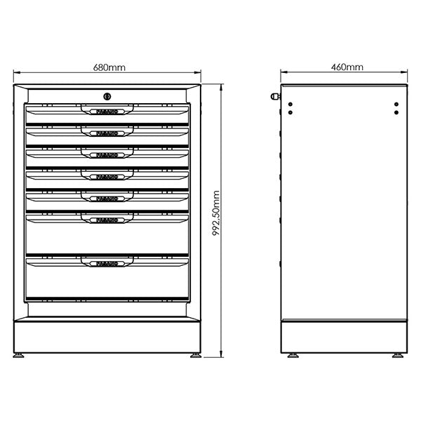 Cassettiera 7 cassetti Arredo Officina Fasano Tools FG 116/68V7