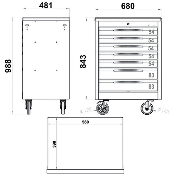 Carrello Porta Utensili Fasano Tools FG 150R/7G