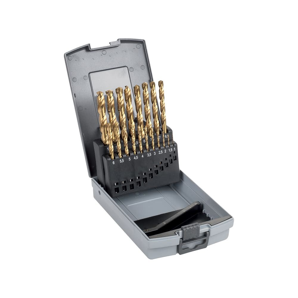 SET PUNTE ELICOIDALI CILINDRICHE IN ACCIAIO HSS-TITANIO 5% RETTIFICATO Fasano Tools FG 75TIN/S
