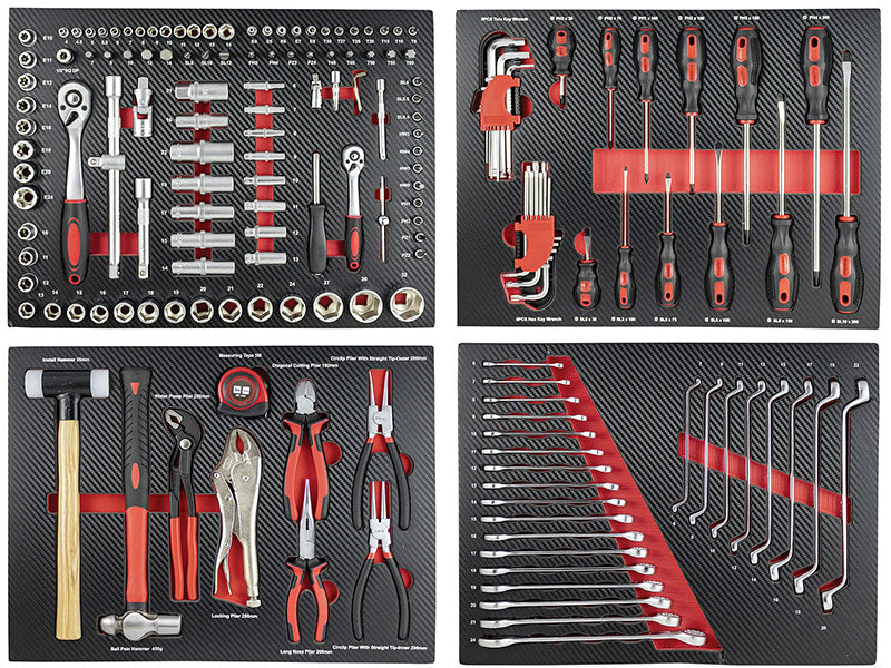 Allestimento set 172 utensili Carbon Look per Arredo Officina Workshopitaly MPS Total Black