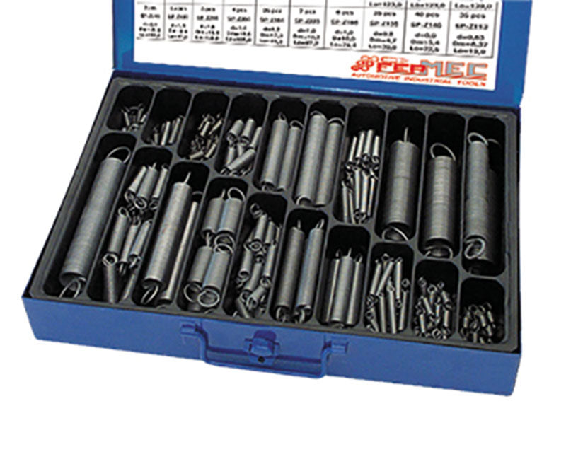 SET 340 PEZZI, MOLLE A TRAZIONE, IN CASSETTA METALLICA Fermec FM957-430