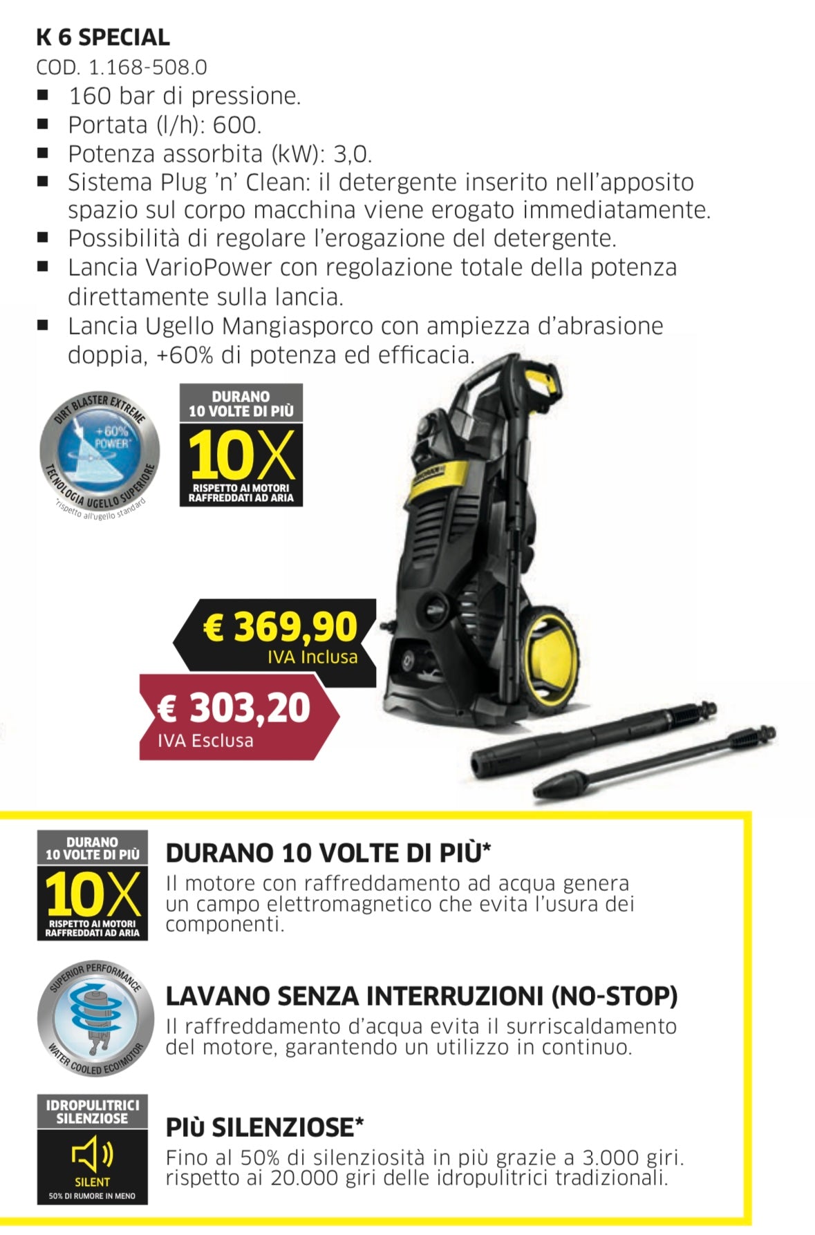 Idropulitrice acqua fredda Karcher K6 SPECIAL 1.168-508.0 FULL BLACK