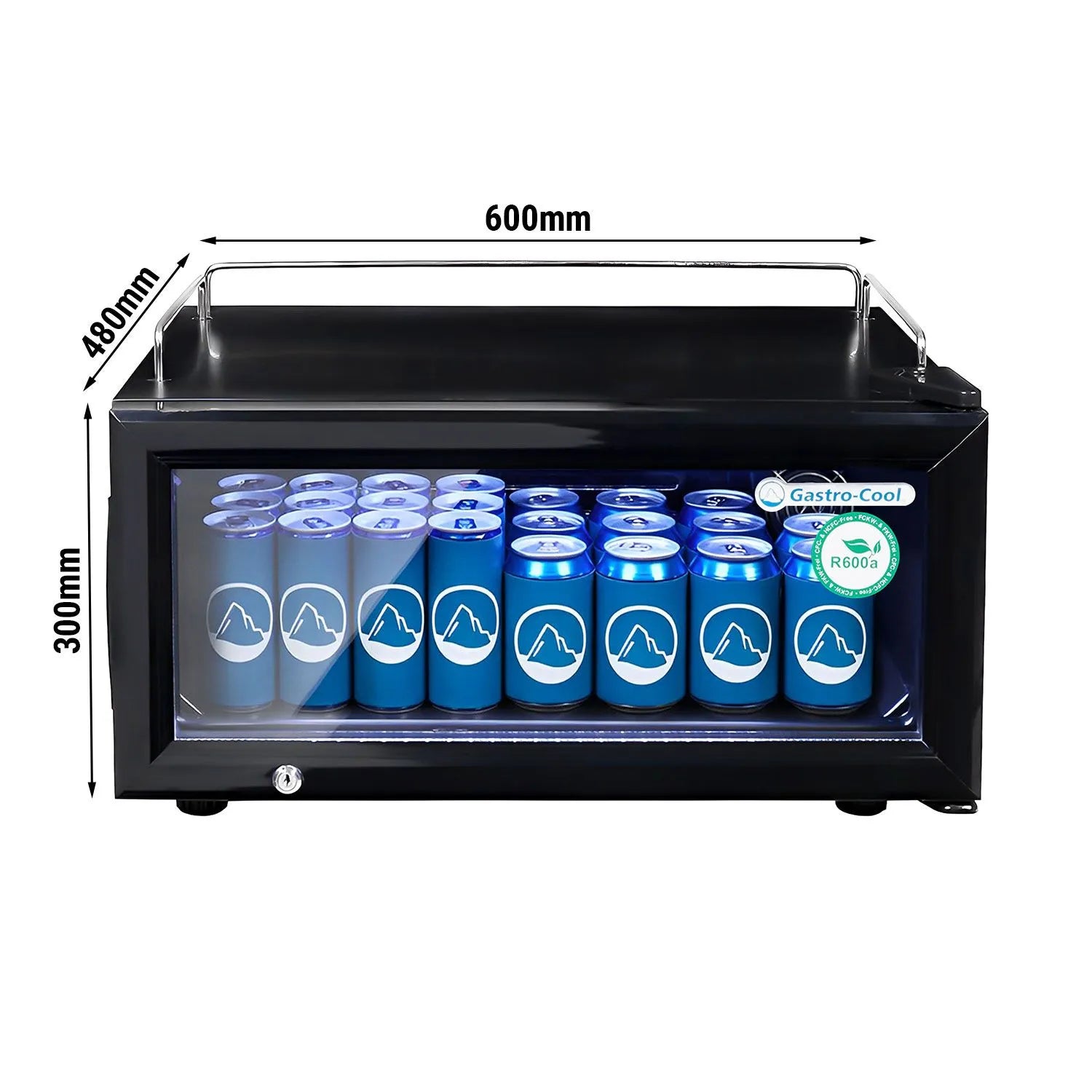 Frigorifero con porta in vetro 25 litri da appoggio Full Black Officina