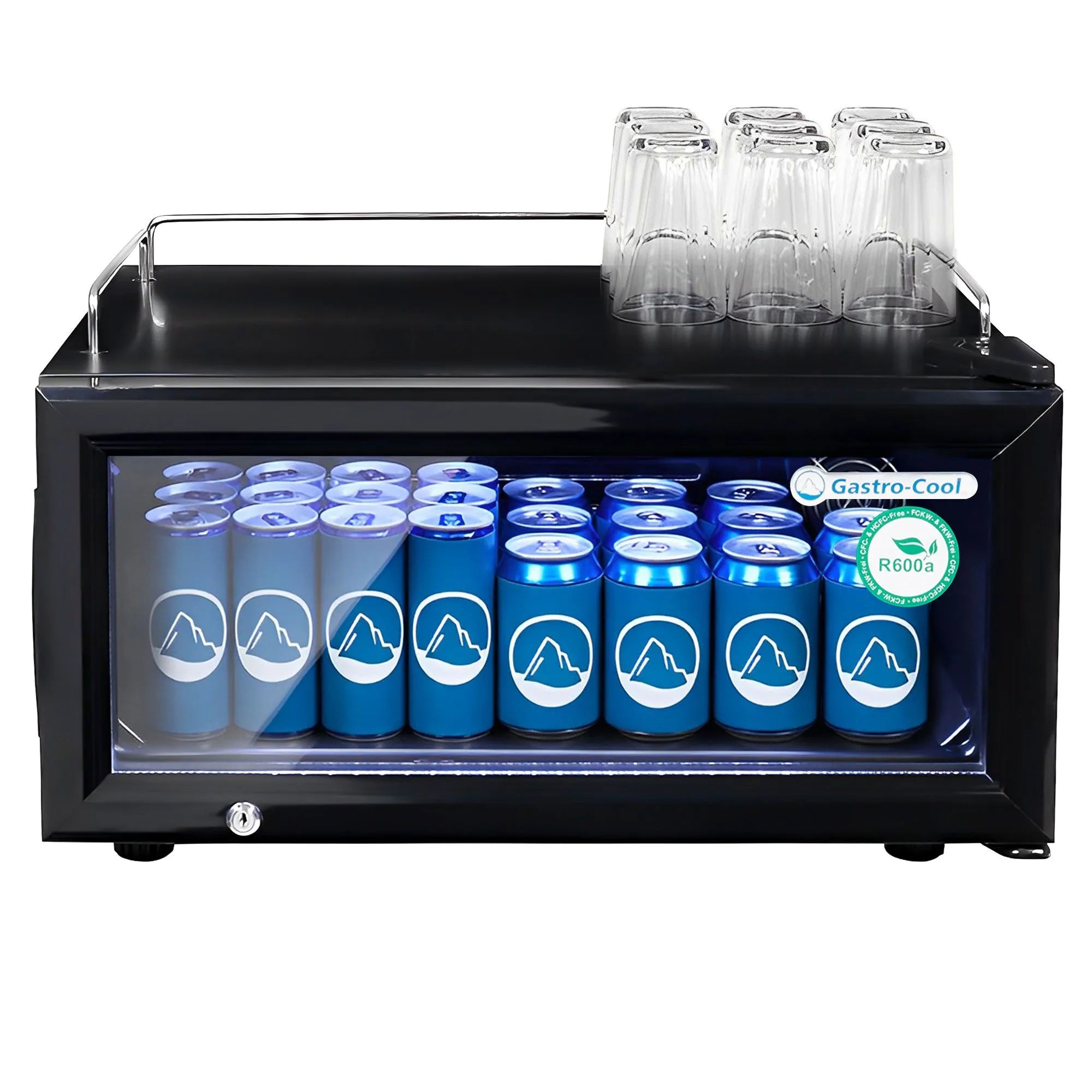 Frigorifero con porta in vetro 25 litri da appoggio Full Black Officina