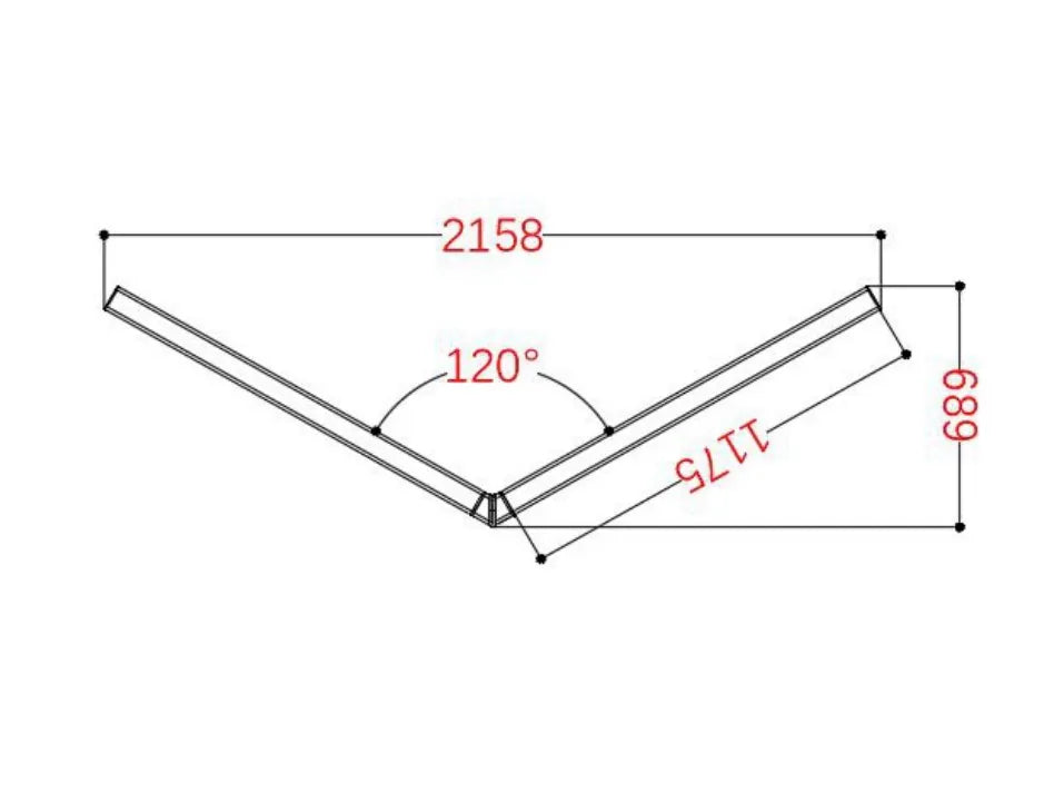 Lampada Led da soffitto freccia 120° 2,2mt x 70cm LUCE CALDA
