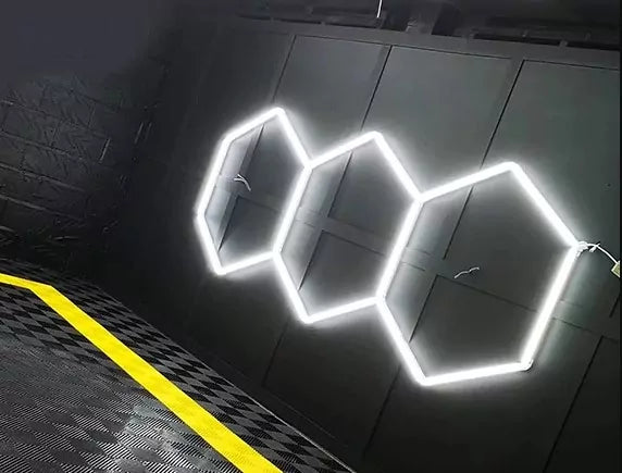 Luce led esagonale a soffitto 3 elementi 3mt x 1,2mt