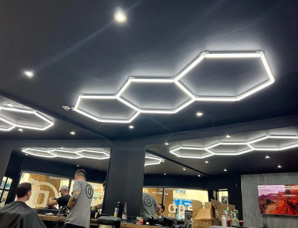 Luce led esagonale a soffitto 3 elementi 3mt x 1,2mt