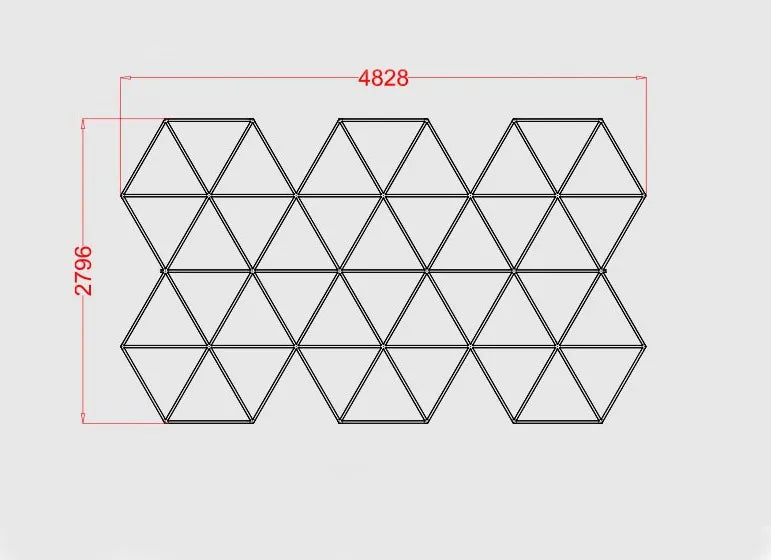 Luce led a soffitto 40 elementi 4,8mt x 2,8mt