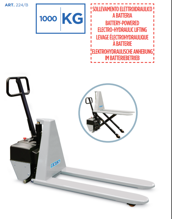 Transpallet Omcn elettrico 1000kg. 224/B