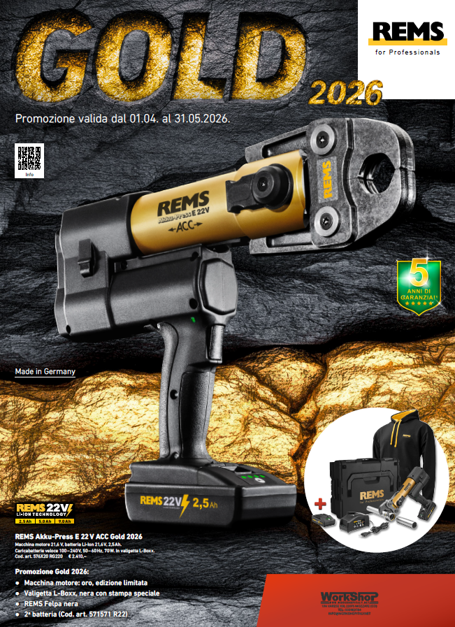 Pressatrice Rems AKKU-PRESS 22 V ACC GOLD EDITION 2026