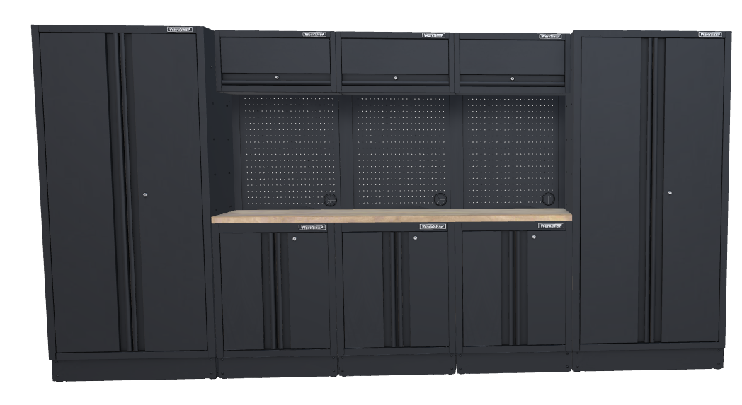 Arredo Officina Workshopitaly MPS 31 legno 3,9 mt. Total Black