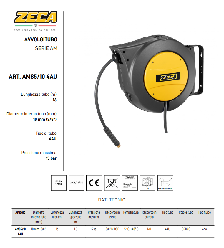 Avvolgitore automatico 16mt. Zeca AM85/10