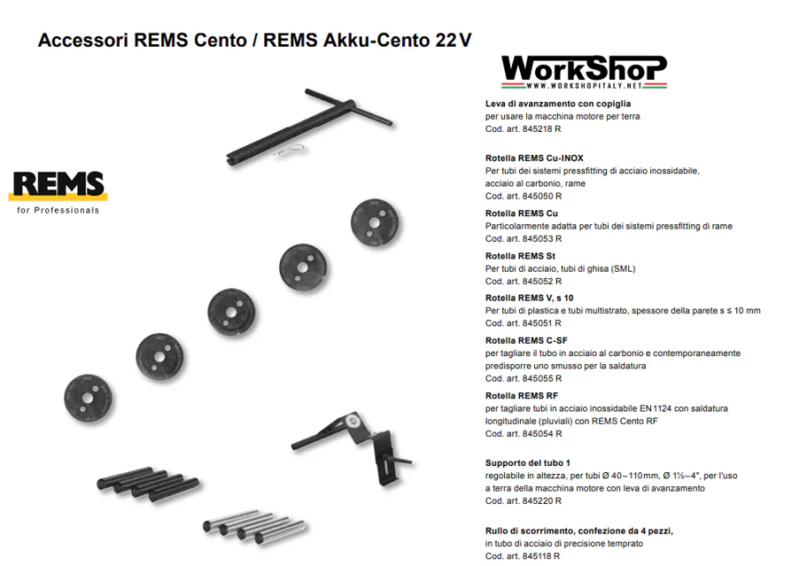 Accessori REMS CENTO / REMS AKKU-CENTO 22 V