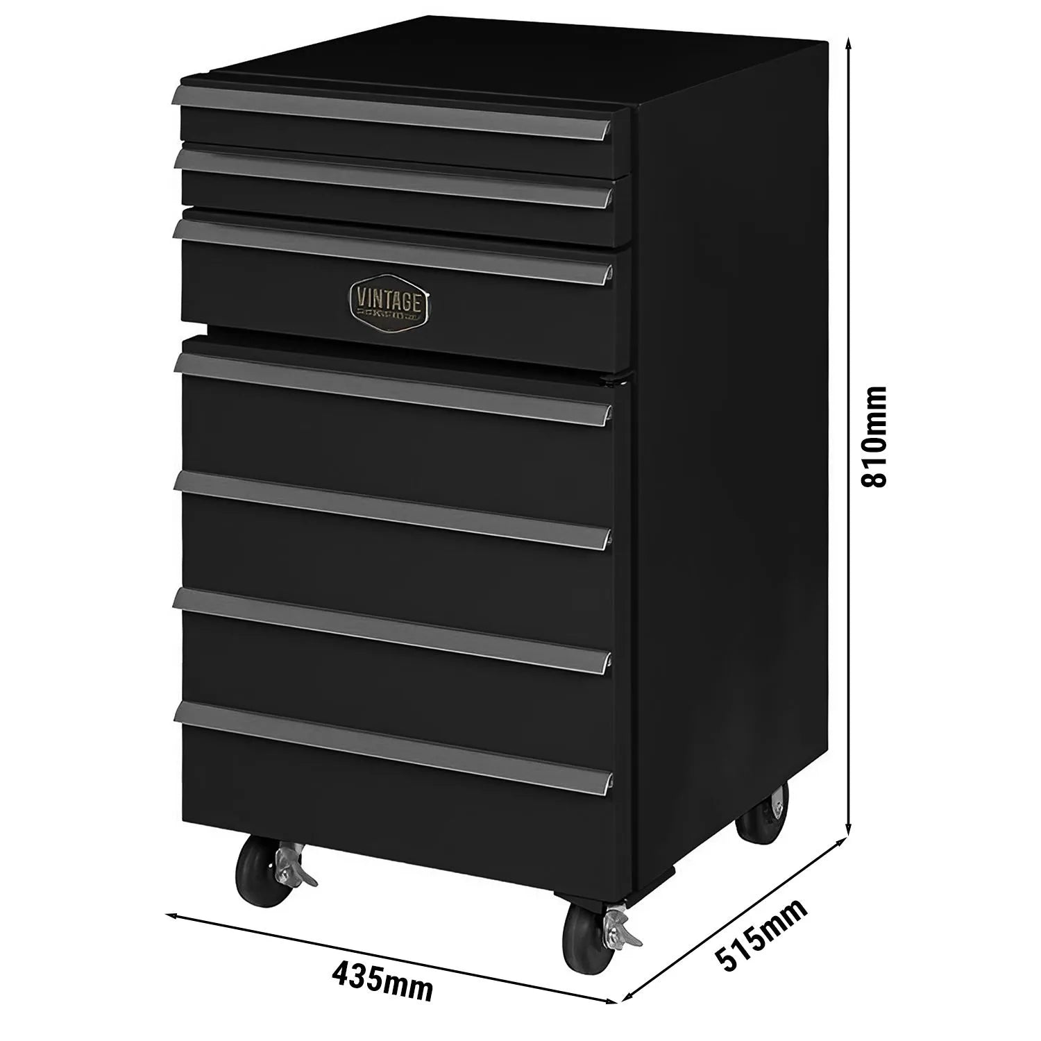 Carrello Vintage Frigorifero 50lt. 3 cassettiFull Black