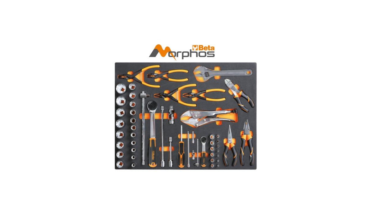 Vassoio morbido in EVA bussole da 1/4", 1/2" e pinze Beta MB37MH