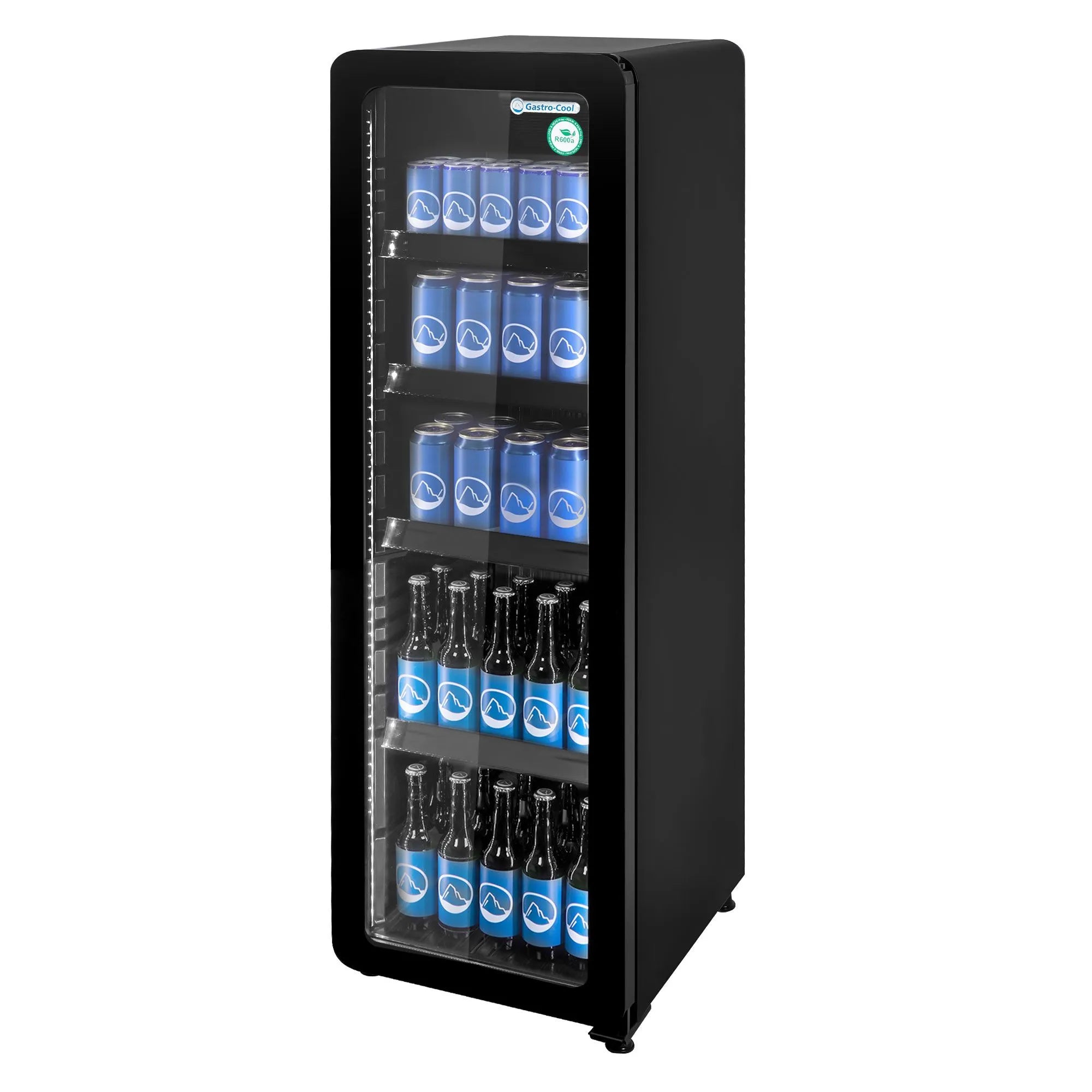 Frigorifero con porta in vetro 135 litri Full Black officina