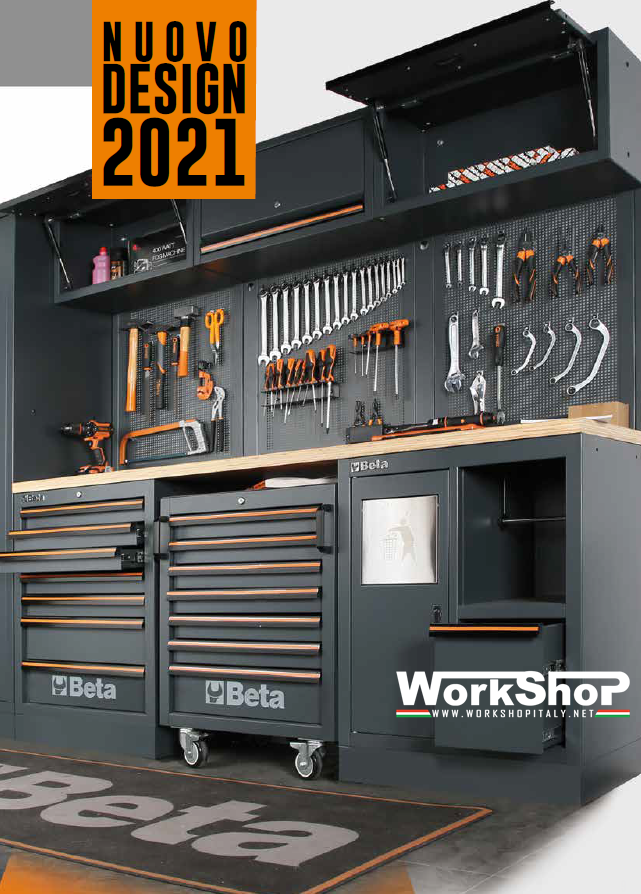 Arredo Officina Beta Utensili C45PRO W piano legno completo di 268 utensili