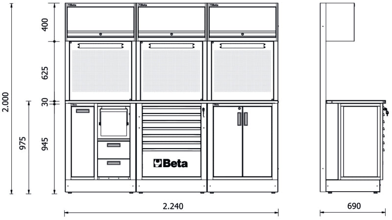 Combinazione arredo officina RSC50 2.0 Beta RSC50 2.0 E