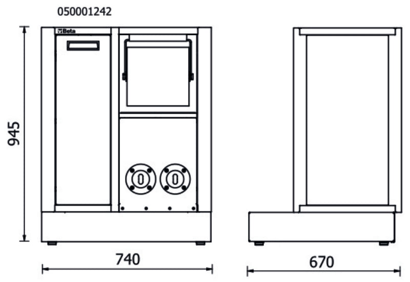 Modulo fisso di servizio per arredo officina RSC50 2.0, vuoto Beta RSC50 2.0 MS-2AVV
